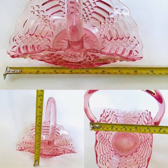 Glass Bridal Basket With Handle - Picture 4 of 4
